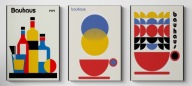 A3 TRYPTYK ZESTAW TRZECH PLAKATÓW PLAKAT DO KUCHNI BAUHAUS GEOMETRIA