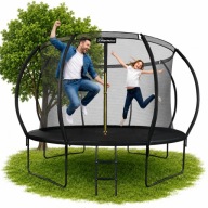 TRAMPOLINA OGRODOWA DUŻA Z SIATKĄ OKRĄGŁA STELAŻOWA BEZPIECZNA DLA DZIECI