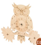 Puzzle Drewniane 3D ZEGAR SOWA Drewniany Prezent
