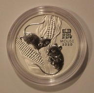 ROK MYSZY SZCZURA - LUNAR III 3 2 $ DOLARY 2020 AUSTRALIA - 2 OZ 999 2 UNC