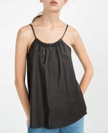 ZARA TOP eko skóra ROZMIAR S