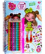 Kolorowanka Zestaw DRESS ME UP TOP MODEL Projektantka Mody NAKLEJKI KREDKI