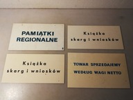 Stare tabliczki informacyjne z PRL-u 22 cm x 12,7 cm