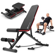 Ławka treningowa prosta regulowana składana 150 kg z ekspanderami mocna