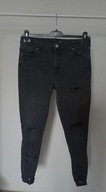 spodnie denim co 44 szare dżins rurki ze średnim stan