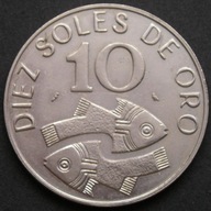 Peru 10 soles de oro 1969 - ryby