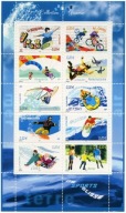 Francja 2004 Znaczki Ark 3839-48 ** sporty ekstremalne snowboard spadochron