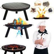 HIT PALENISKO OGRODOWE 60cm Z UCHWYTAMI DUŻE SOLIDNE STALOWE OGNISKO GRILL