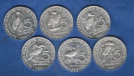 BURUNDI SET 6 szt 2014 UNC PTAKI