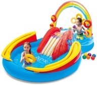 Dwa baseny łączone wodny ogrodowy zabaw fontanna zjeżdzalnia 297x193x135 cm