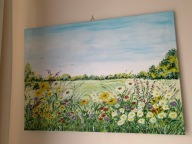 Obraz akrylowy kwiaty na łące 70cm x 50cm