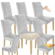 ZESTAW 6 SZT. POKROWCE POKROWIEC NA KRZESŁO WELUR UNIWERSALNY OCHRONNY ETUI