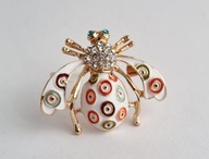 ŚLICZNA BROSZKA OWAD CYRKONIE EMALIA
