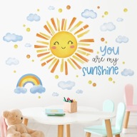 Naklejki Ścienne "You Are My Sunshine" Słońce Chmury Tęcza Pokój Dziecka