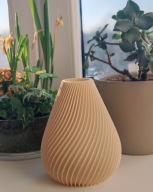 Wazon dekoracyjny, ozdobny na kwiaty, trawy suszone, karbowany żebrowany