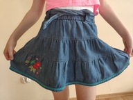 Piękna spódniczka jeansowa bawełna haft 6lat 116cm
