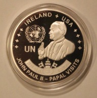PAPIEŻ JAN PAWEŁ II 3 PIELGRZYMKA IRLANDIA USA, UGANDA 2005, SREBRZONA