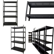 REGAŁ METALOWY CZARNY 5 PÓŁEK DO MAGAZYNU SPIŻARNI GARAŻU DODAS 200X100X40
