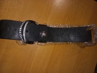 Pasek czarny ekoskóra 108 cm zapinany na klamrę nowy