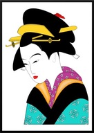 A2 PLAKAT OBRAZ AZJA JAPONIA JAPONKA PIĘKNE KIMONO KRAJ KWITNĄCEJ WIŚNI