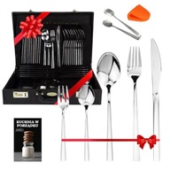 KOMPLET SZTUĆCÓW Na Prezent ZESTAW Na 12 Osób W WALIZCE 72 el. + GRATISY