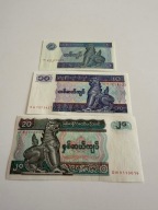 1, 10, 20 kyat Myanmar / Birma; stan UNC