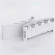 2x Lampa Ścienna LED Góra/Dół 8W Biała IP65 Aluminiowa Nowoczesna