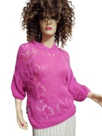 minouu SWETER wełniany wełna moher ażurowy z kapturem 38/40