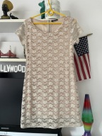 E ABIRAM KORONKOWA SUKIENKA NUDE- KREMOWA