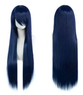 80 CM PERUKA SYNTETYCZNA DŁUGA PROSTE WŁOSY GRZYWKA COSPLAY GRANAT NIEBIESK