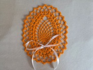 Jajko na szydełku zawieszka pomarańczowe