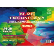 Blok techniczny A4 kolor PREMIUM 20 kartek 160g