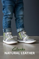 Clarks Fawn Peak sneakersy za kostkę skórzane szare rozm. 29,5