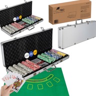 ZESTAW DO POKERA 500 ŻETONÓW WALIZKA POKER KARTY TEXAS ŻETONY KOSTKI MOCNY