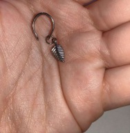 Kolczyk nausznica nausznice LIŚĆ LISTEK