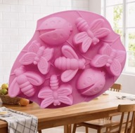 Forma silikonowa duża do miniporcji w owady 8 zwierząt odlewów mydełek