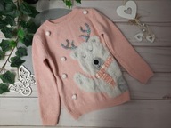 Primark śliczny sweterek świąteczny 122cm 6-7lat