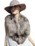 kołnierz z lisa naturalnego srebrnego