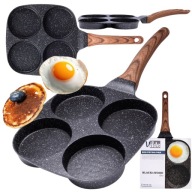 PATELNIA DO JAJEK I PLACKÓW VILDE BLACK&WOOD 19 CM NA INDUKCJĘ GAZ ,PREZENT