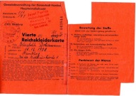 Oryginalna Vierte Reichskleiderkarte Karta Odzieżowa III Rzesza Hamburg1944