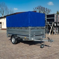 Przyczepka Samochodowa z Dodatkową burtą i Plandeką Wysoką Brenderup270x128