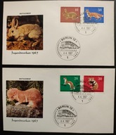 !! ZWIERZĘTA - NIEMCY 1967 - 2 KOPERTY FDC - STAN BDB !