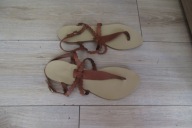 SANDAŁKI JAPONKI SKÓRA NATURALNA ROZM 39