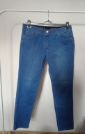 spodnie dżins iber 46 niebieskie strecz proste ze średnim stan