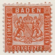 Stare Niemcy Baden 1862 rok Mi 22* 30 Kreuzer Badenia Księstwa Niemieckie