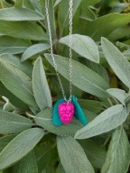 Naszyjnik handmade z modeliny malina