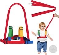 Smycz Szelki Bezpieczeństwa dla Dzieci Spacerowe do Chodzenia Czerwone