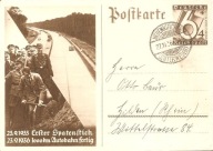TRZECIA RZESZA-karta budowa autostrad HITLER PRZY ŁOPACIE -obieg 1936 rok