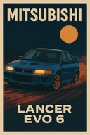 Plakat Motoryzacyjny Mitsubishi Lancer Evo