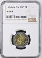 5 zł złotych 1994 NGC ms 66